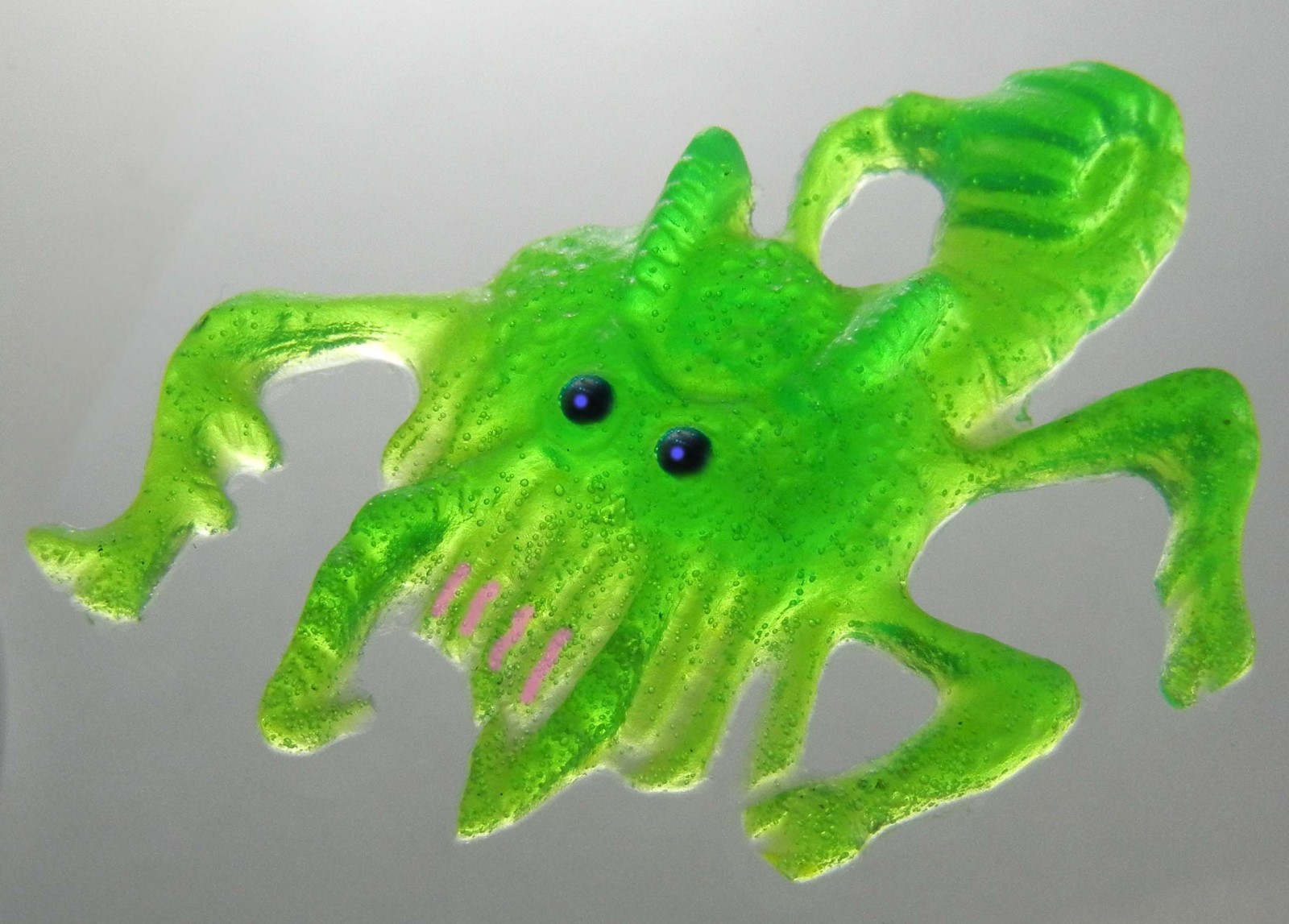 FLUORESCENT 6-PACK PATTI-GOOP MADE FOR CREEPY BUGS TOYS RUBBERY CRAWLERS