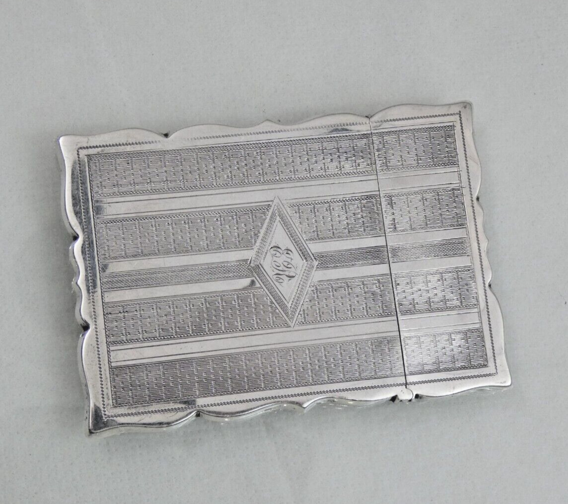 VERY FINE ANTIQUE GORHAM COIN SILVER CARD CASE American 1870's