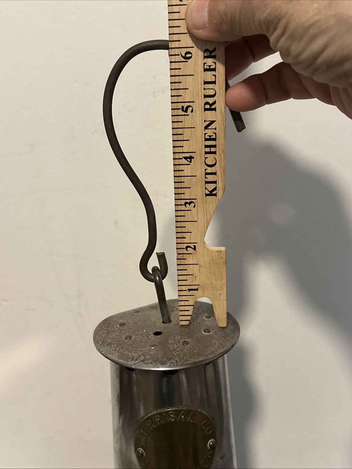 ANTIQUE MINER’S LAMP Merrisal Co. Smethwick Marking Brass Glass Insert READ