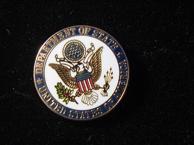 U S Department of State Lapel Pin DOS -Color Seal- Free Shipping in US