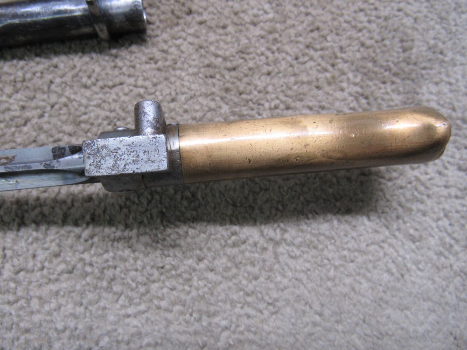 French M1886 Lebel Bayonet & Scabbard Shortened For WW1 Brass Grips