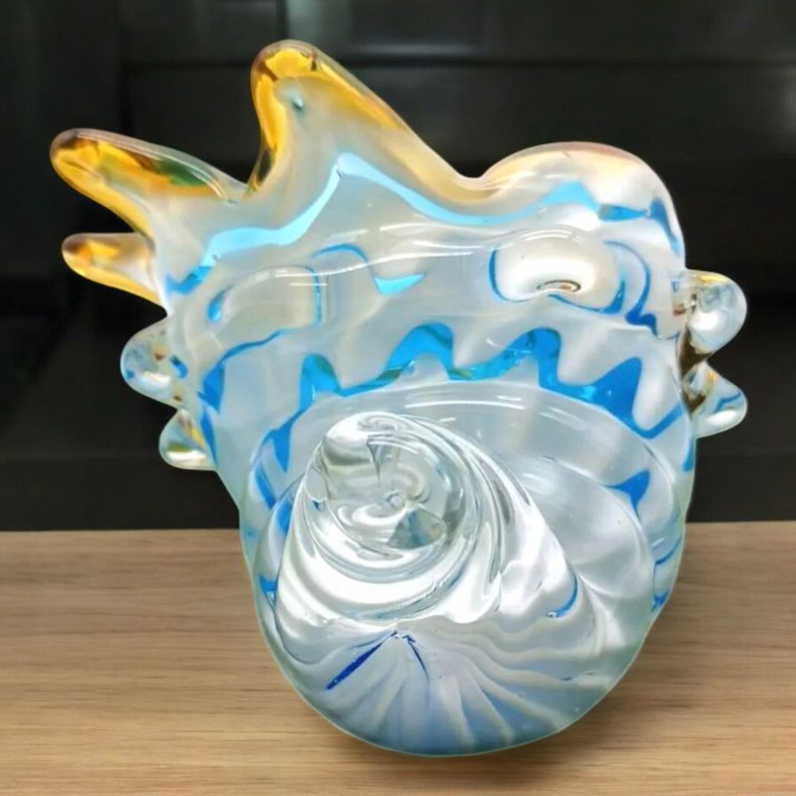 Art Glass Conch Shell Candy Bowl Decor- Coastal Ocean Beach Mermaid Beachcore Ae