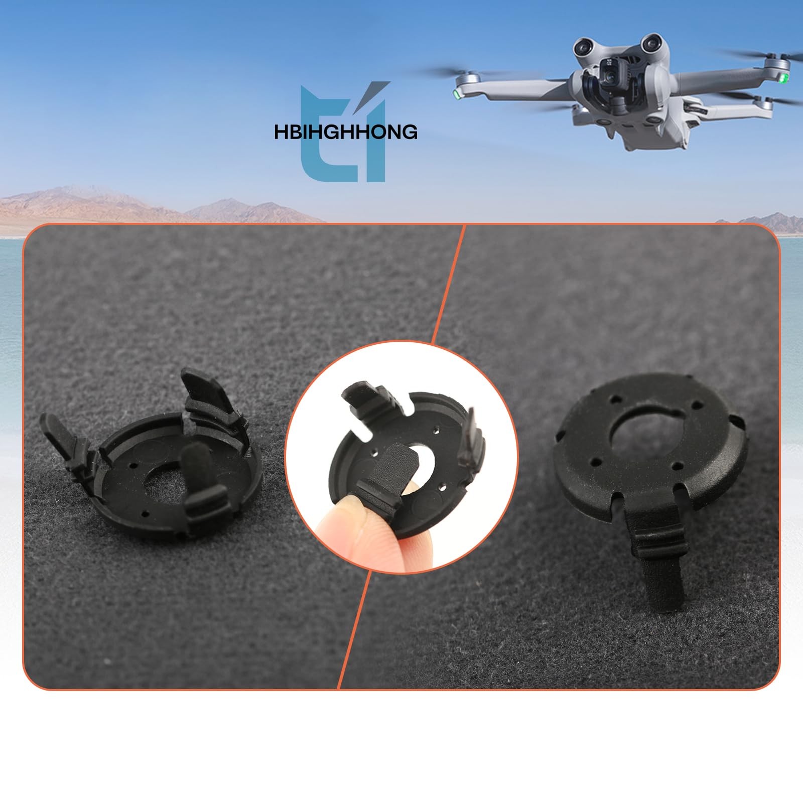 Replacement for DJI Mini 3 Gimbal Shock Absorption Rubber Black-Short