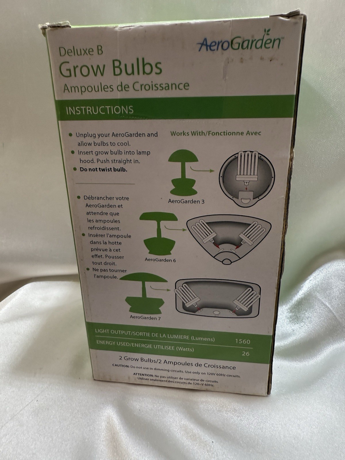 SET OF 2 AEROGARDEN 3 6 7 DELUXE B COMPACT FLOURESCENT BULBS