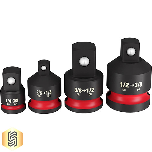 Milwaukee Tool 49-66-6742 SHOCKWAVE Impact Duty™ 1/4"-1/2"Drive Adapter 4 PC Set
