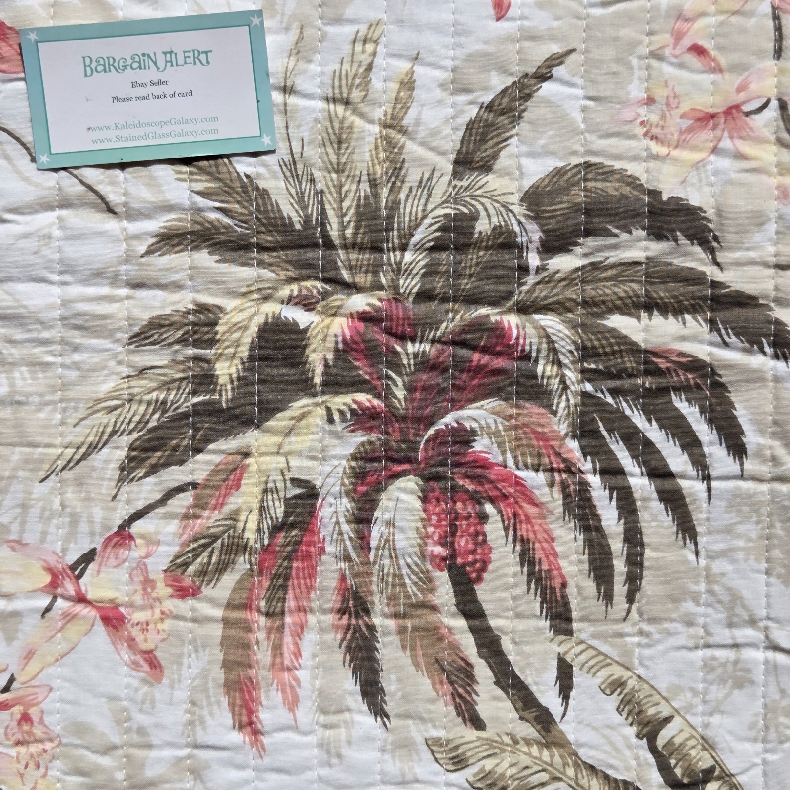 Tommy Bahama Bonny Cove 3pc KING QUILT & SHAMS Palm Trees Tropical Beach Ocean