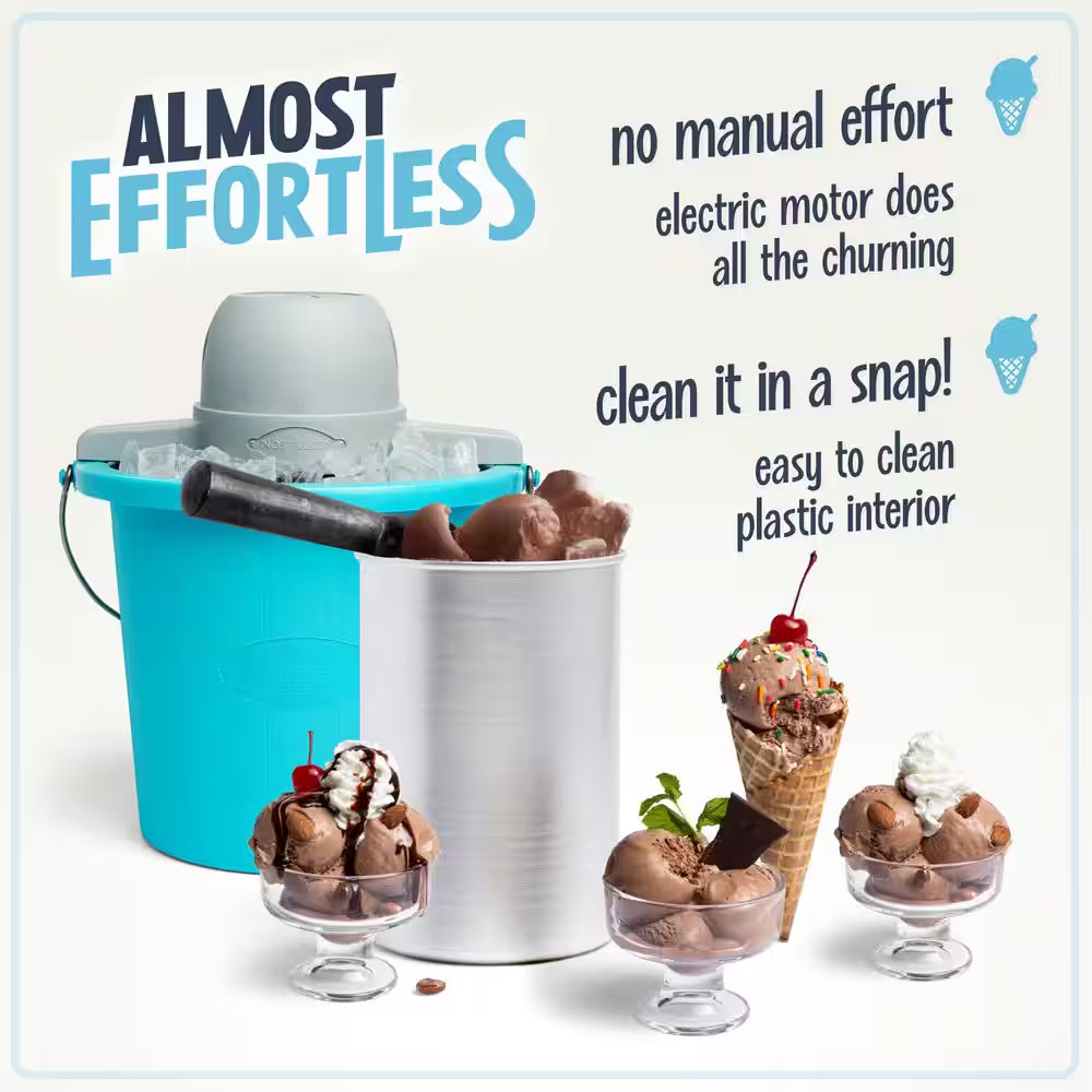 4 Qt. Electric Ice Cream Maker with Easy-Carry Handle