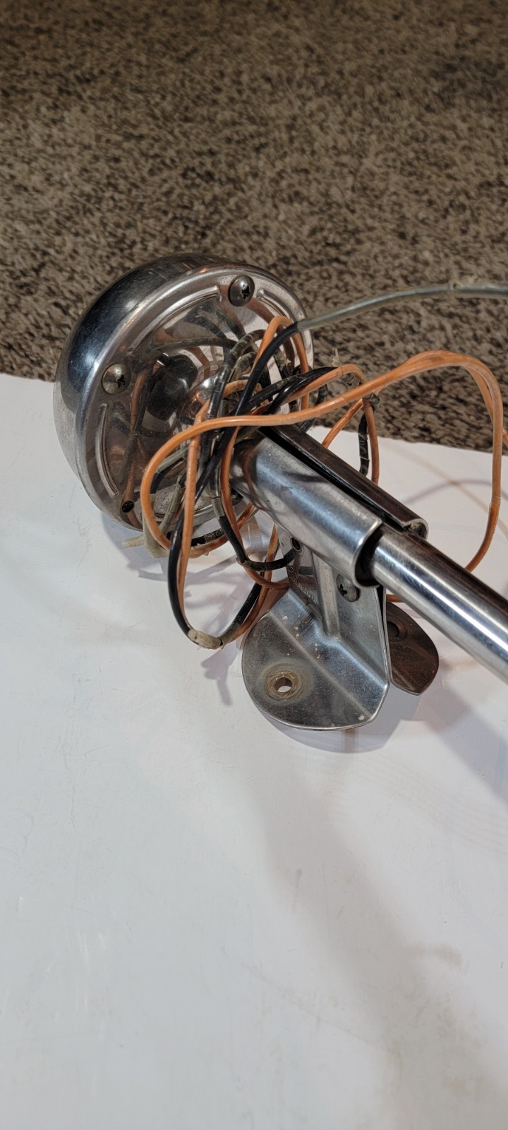 Vintage 13" Stainless Steel Single Trumpet Marine Horn 12V Made In Japan