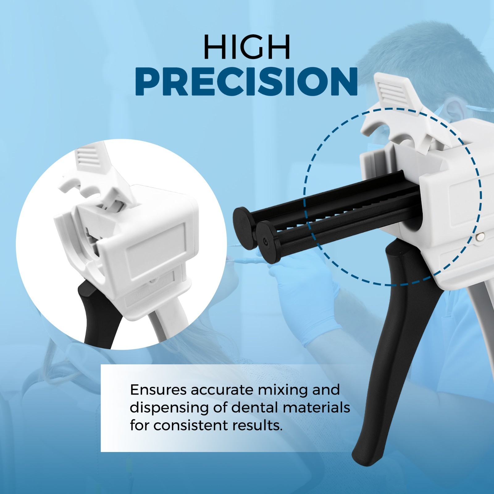 Dental Impression Universal Cartridge Dispenser Delivery Gun 1:1 2:1 77580