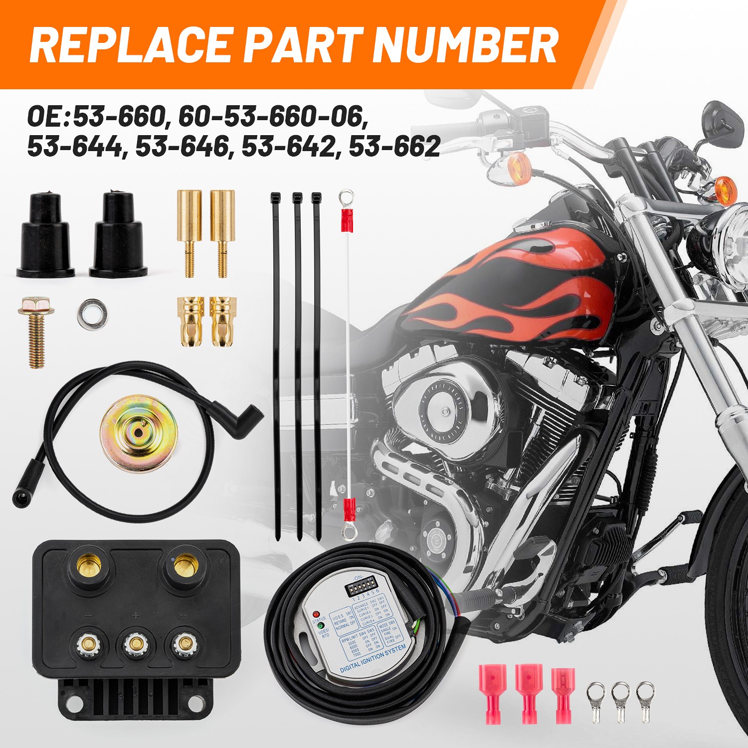 Single Fire Programmable Ignition Coil Kit Harley Evo Big Twin & XL 7