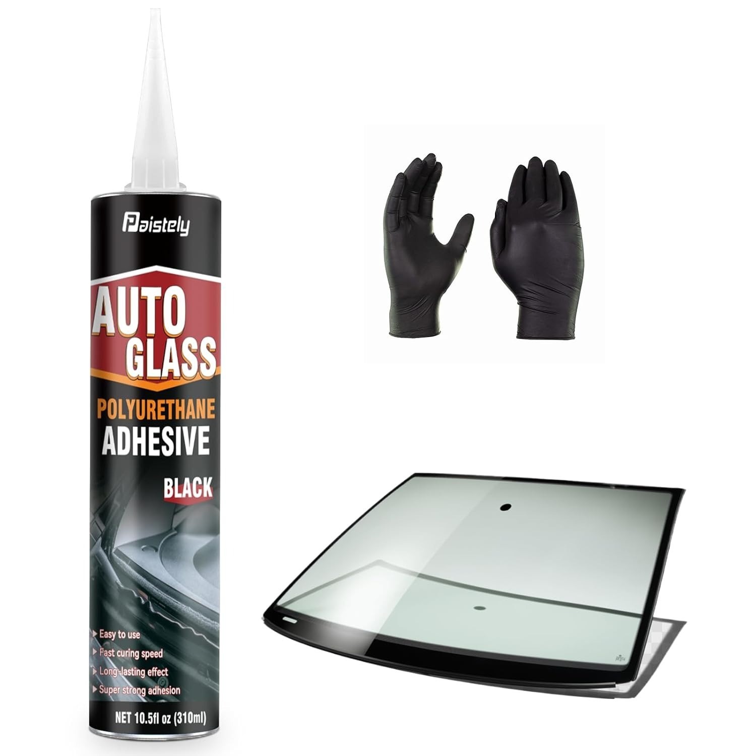Windshield Sealant Black 310ml, Fast Cure Windshield Adhesive High Strength