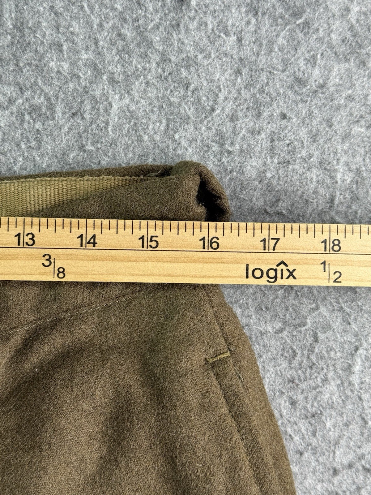 Original True Vintage 1950's Era French Army Green Wool Uniform Trousers 32x30