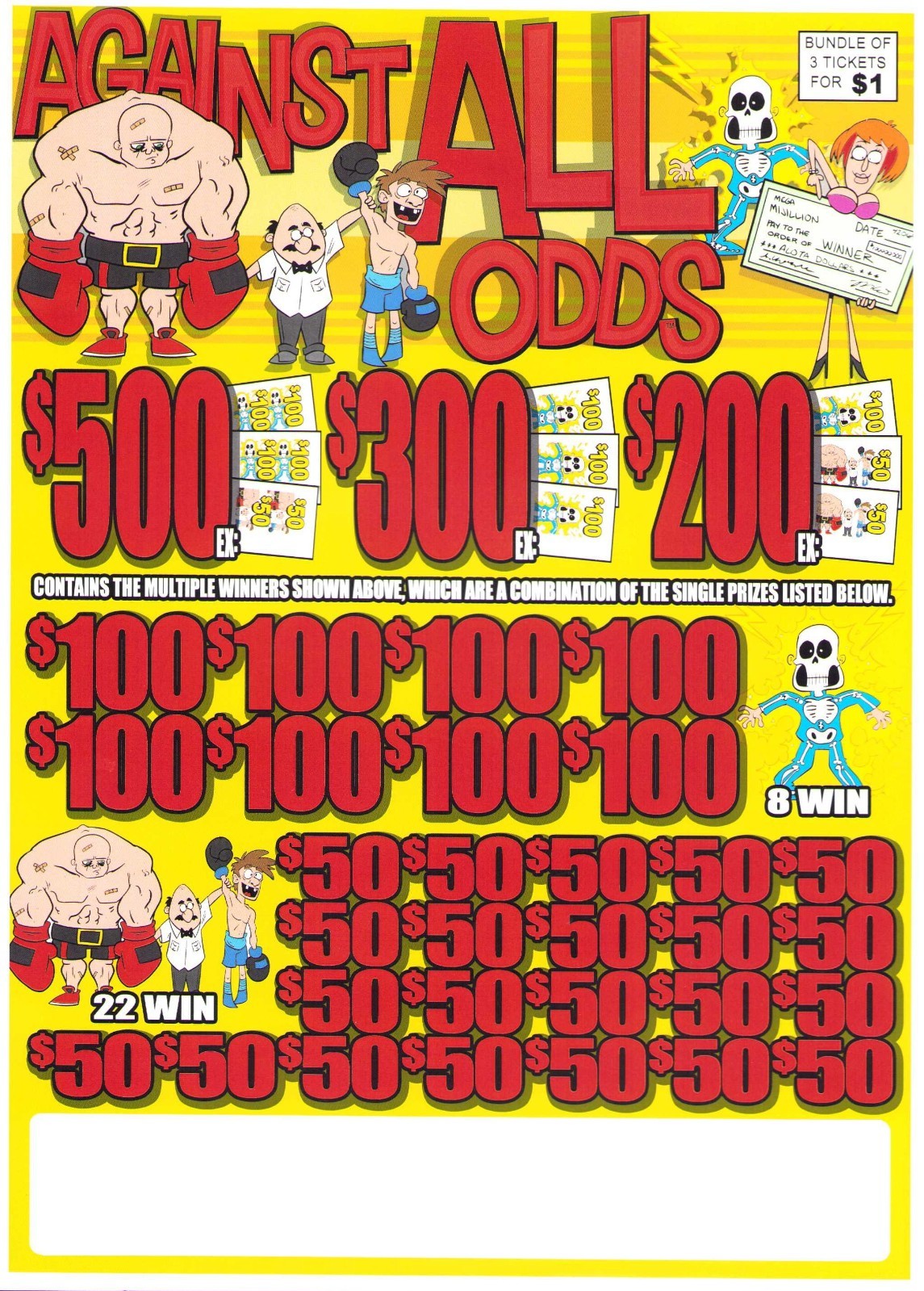 Pull Tab Tickets - Jars - Game - Against all odds- 2,680 ct