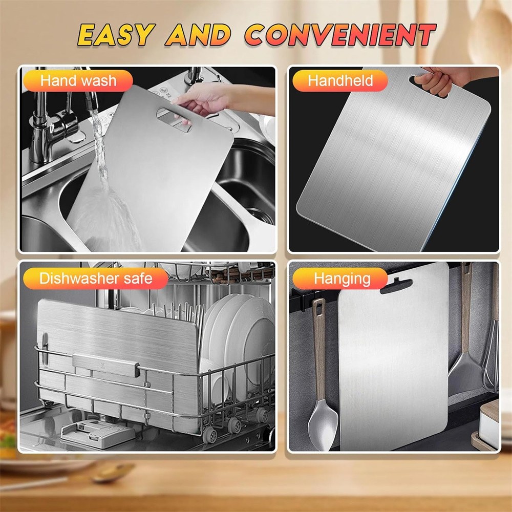 Titanium Cutting Board 100% Pure Non-Stick Double-Sided 11x15.5" in for Kitchen