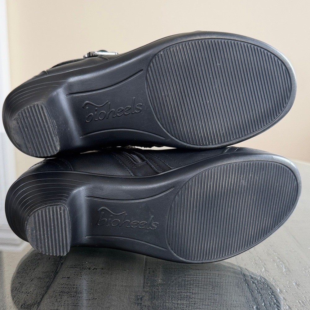 Orthofeet Bioheels women's black leather ankle boots 6 wide