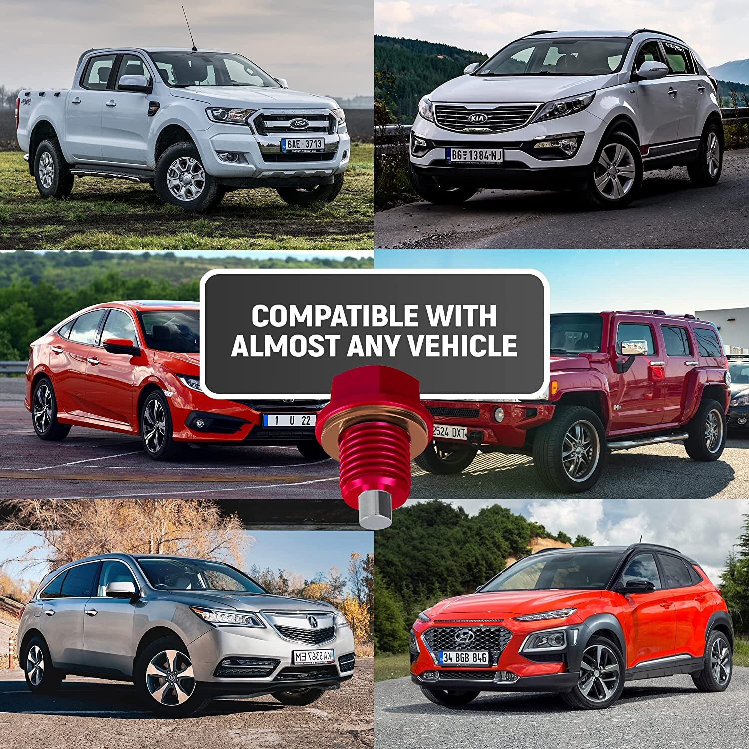 M14x1.5mm Car Engine Magnetic Oil Drain Plug Screw Nut Bolt Sumps Universal