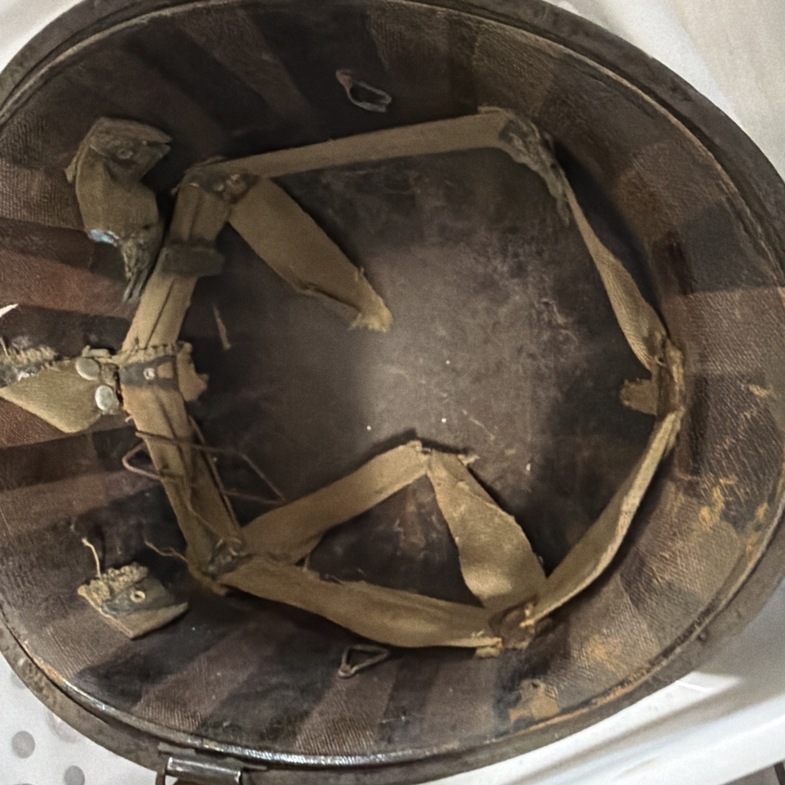 Original WW2 WWII Helmet Liner Armored Division