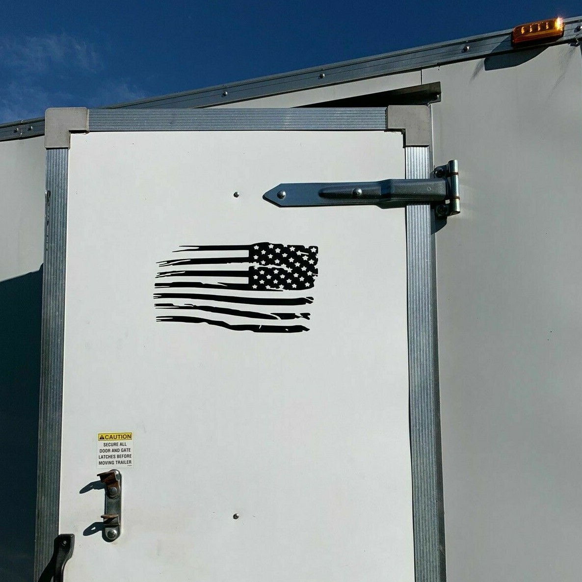 Distressed Tattered American Flag Vinyl Decal Sticker | Ripped Torn USA SET of 2