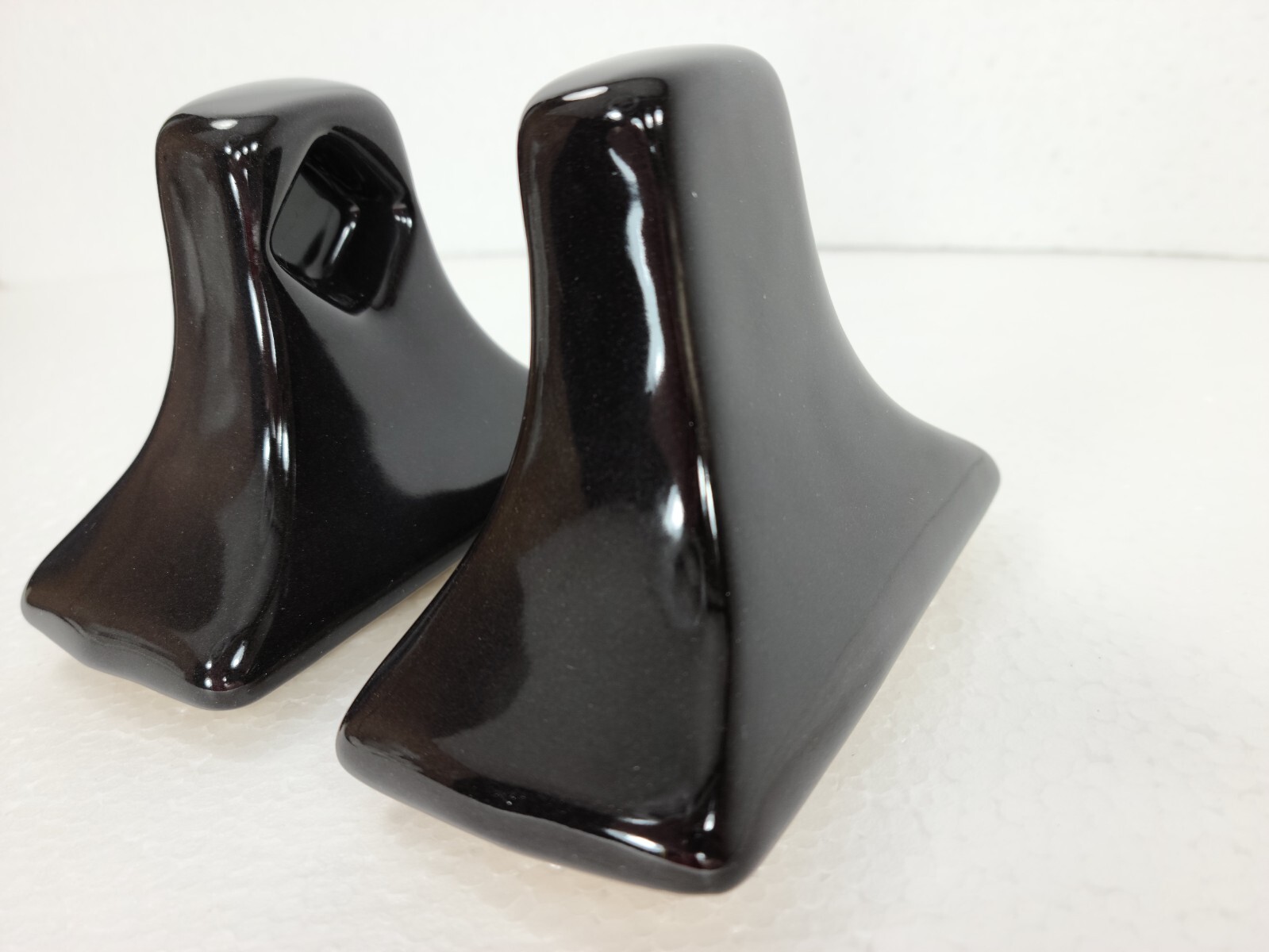 Black Ceramic Towel Bar Rod Rack Post Holder Brackets Mid Century Modern Retro