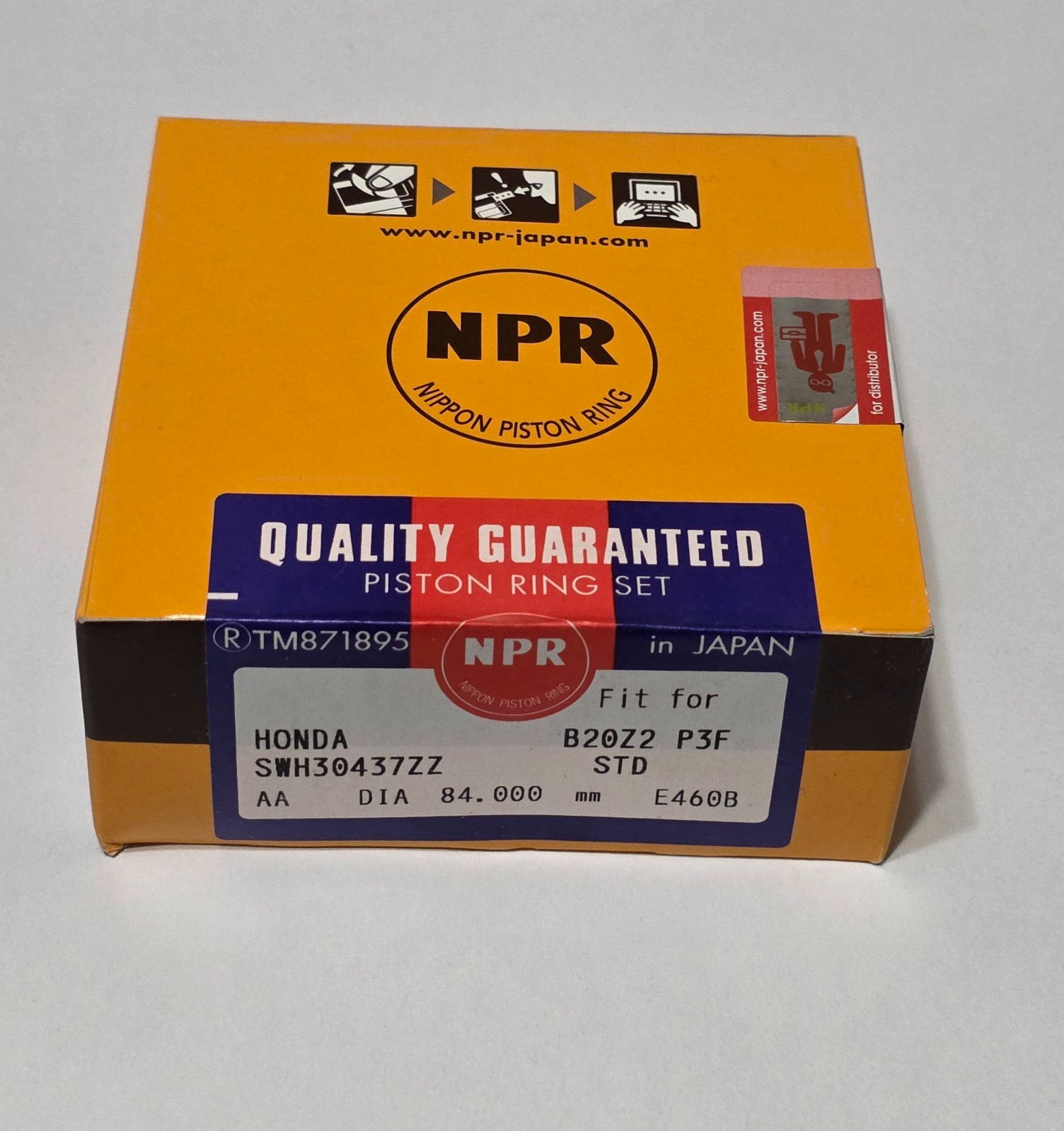 NPR HONDA B SERIES PISTON RING SET 84MM STANDARD B20B B20B4 B20Z2 VTEC