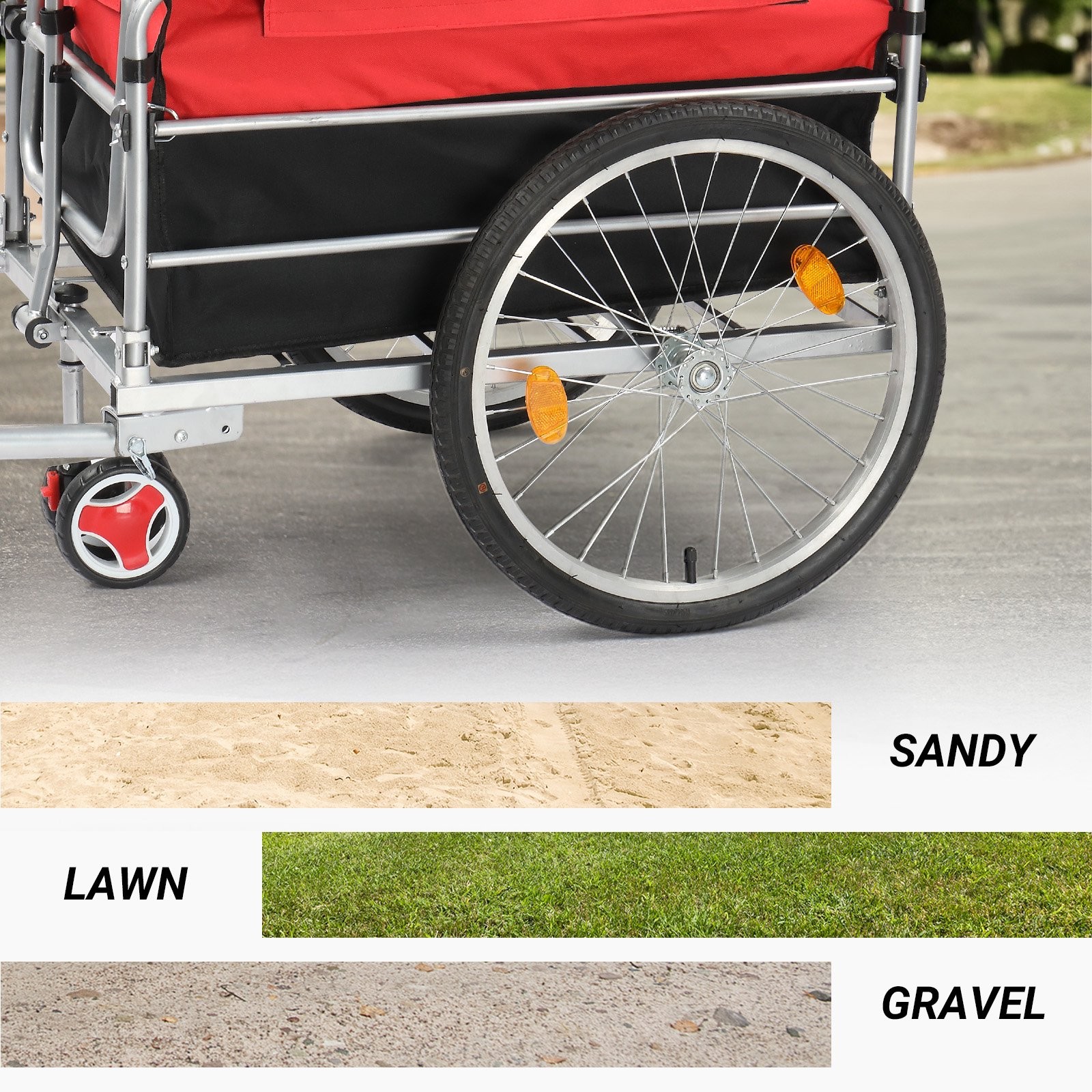 Bicycle Cargo Trailer with 20” Tires,Pull Handle, Waterproof for Easy Transport