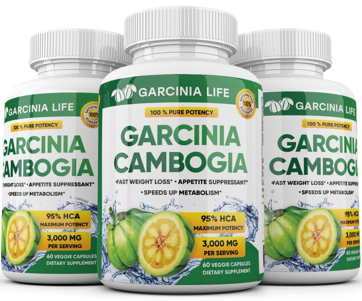 3 x BOTTLES 180 Capsules 3000mg Daily GARCINIA CAMBOGIA HCA 95% Weight Loss Diet