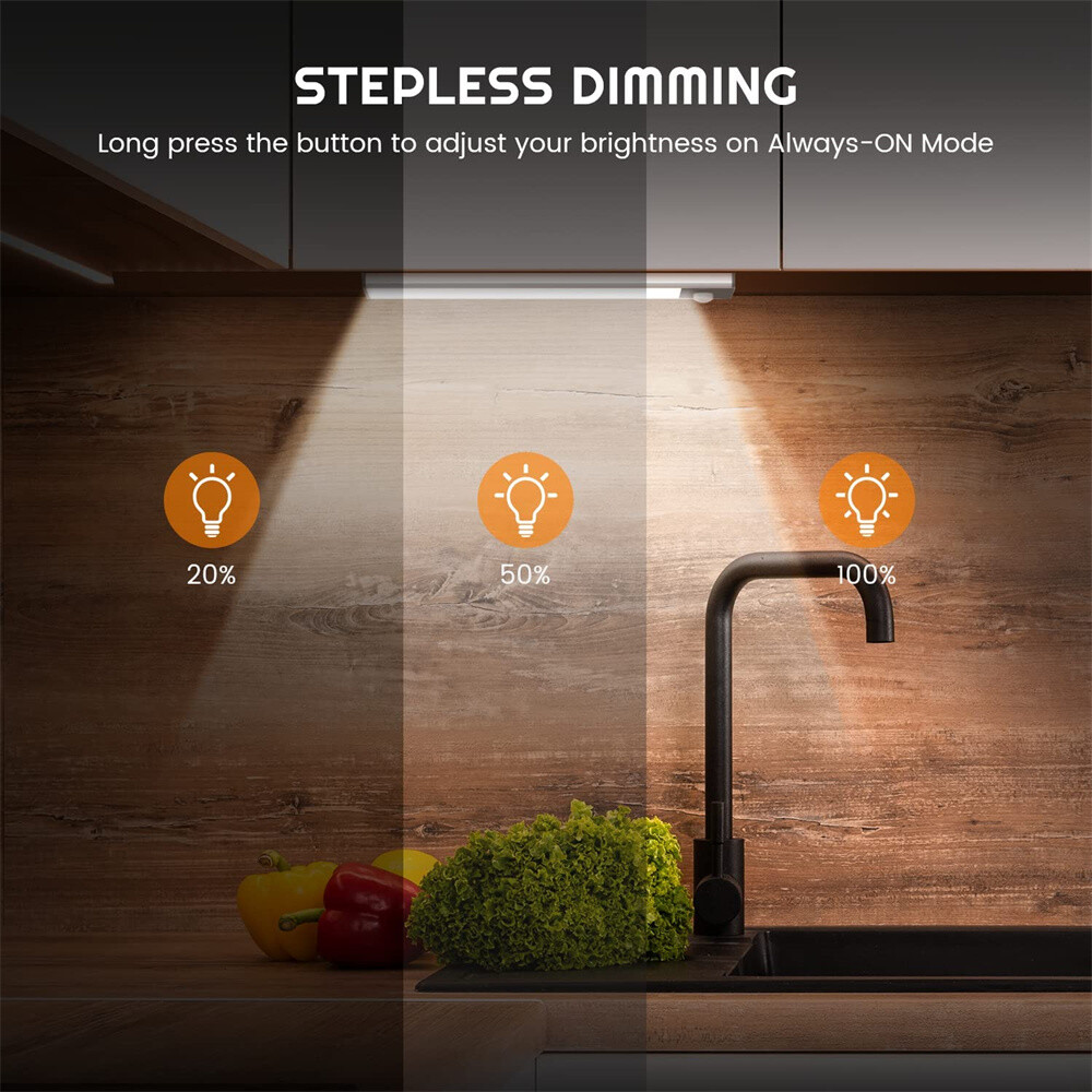 LED Motion Sensor Under Cabinet Closet Light USB Rechargeable Kitchen Lamp Strip