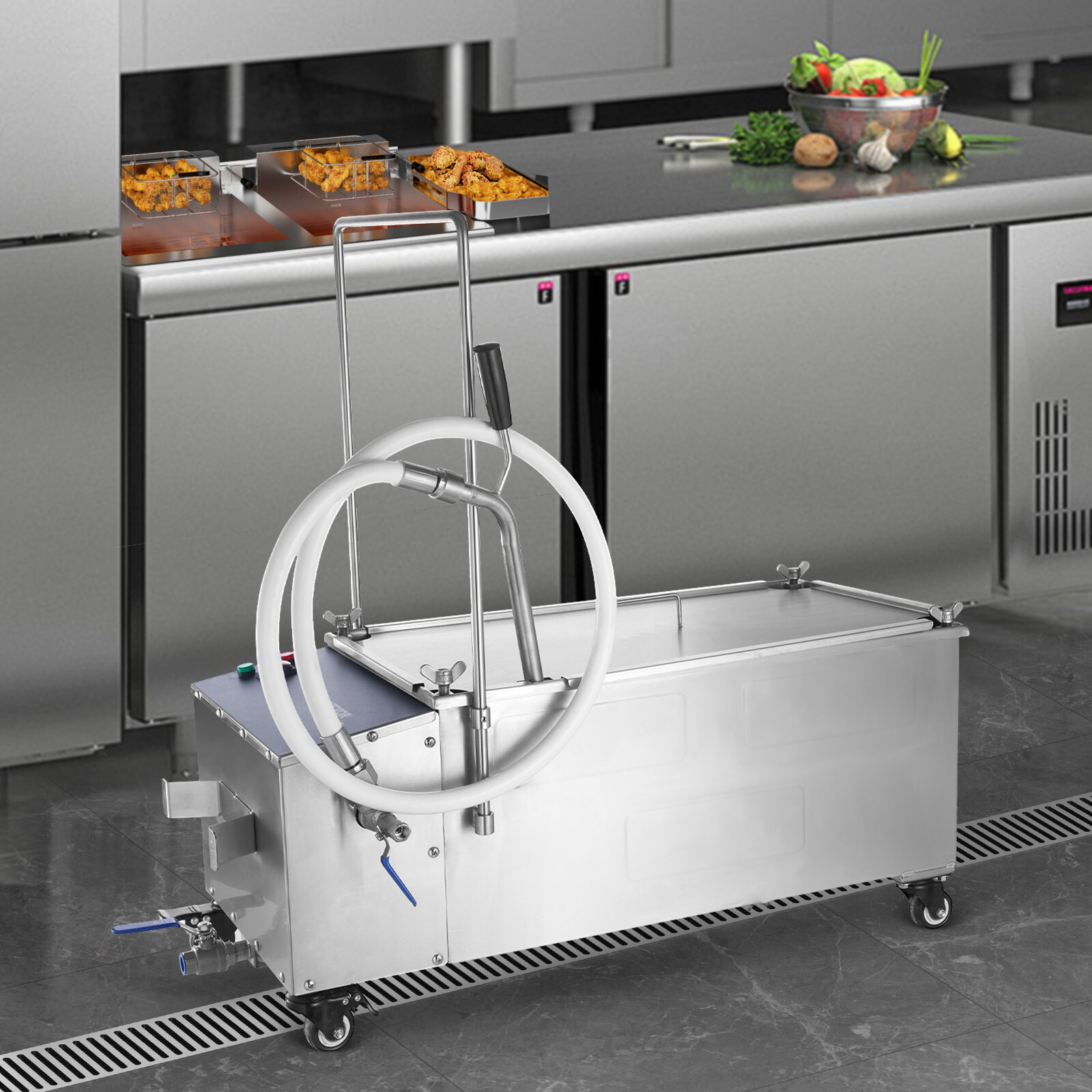 VEVOR Fryer Oil Filter Commercial Cooking Oil Filtration System 55L Capacity