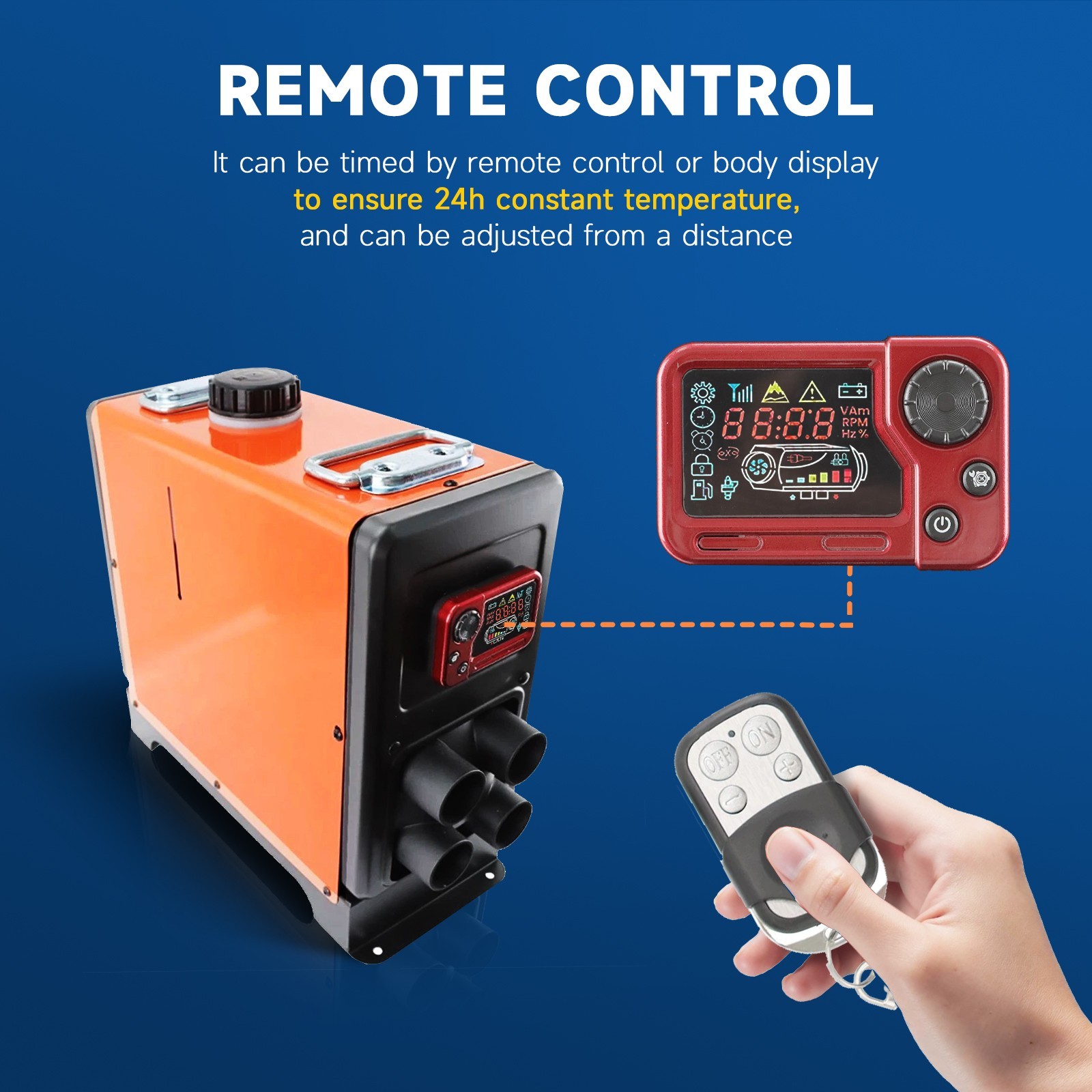 Diesel Air Heater All-in-one 12V 8KW Bluetooth LCD for Car RV Indoors