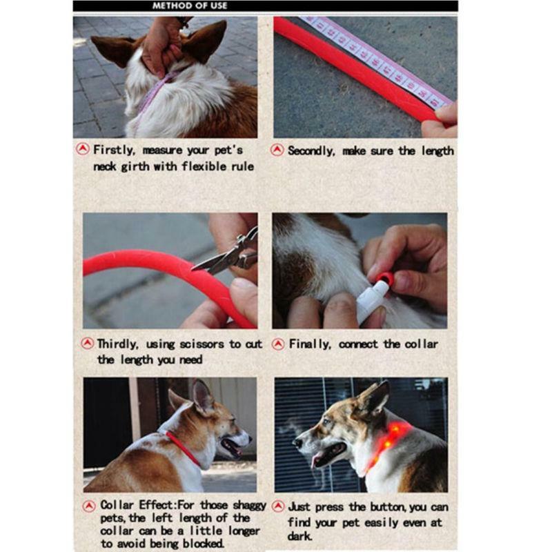 SOFT SILICONE RECHARGEABLE COLLAR glow light-UP LED for Dog Cat Pet Night Safety
