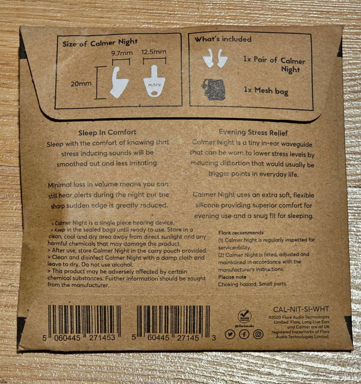 Flare Audio Calmer Night Ear Plugs White