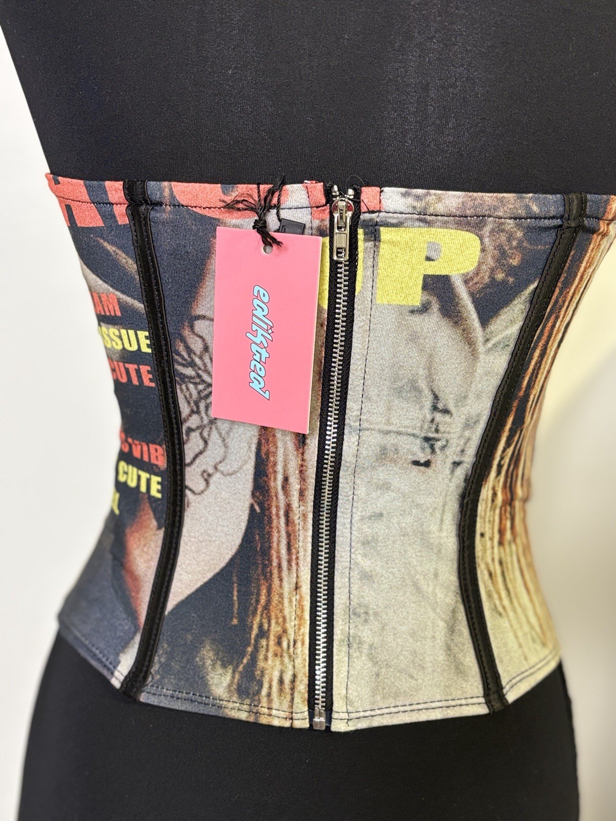 Edikted Corset Bustier Top Small NWT Y2K Structured Underwire Crop Style S13731