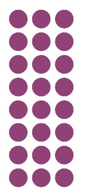 PLUM 1" Round Stickers Color Code Inventory Label Dot Stickers Package Seals