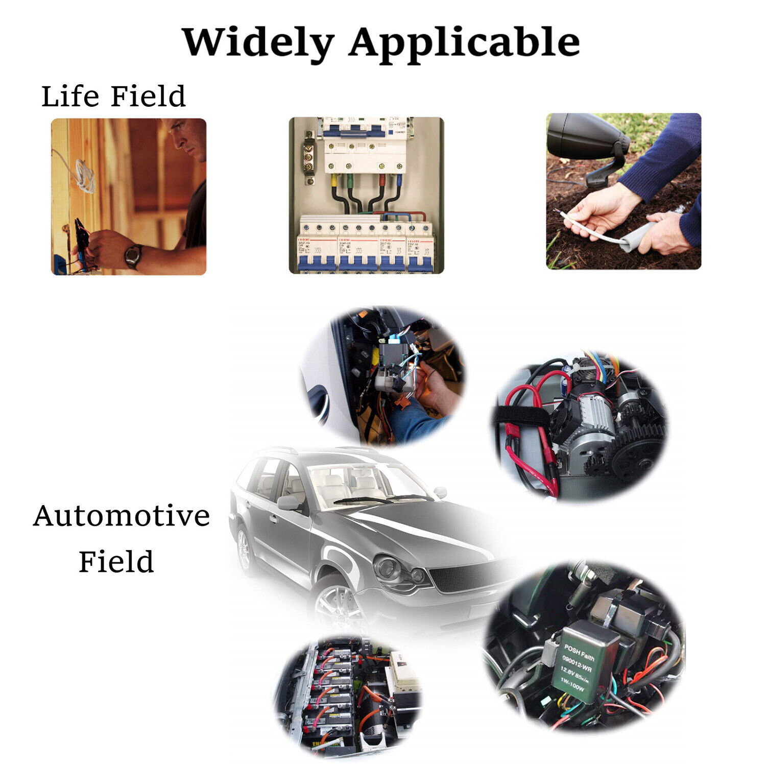 Black Heat Shrink Tubing Tube Dual Wall 3:1 Marine Adhesive Glue Lined