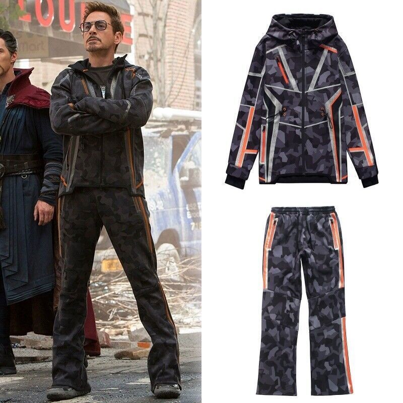 Avengers Iron Man Tony Stark Jacket Pants Thick Cosplay Cotton Hoodie Sweatshirt