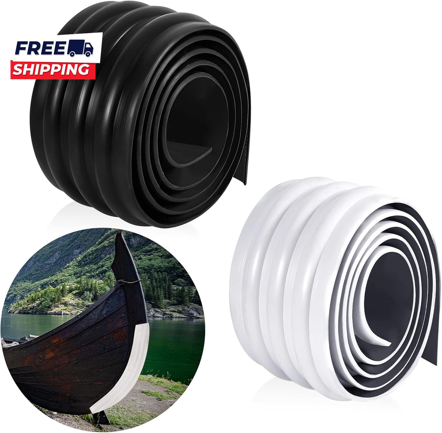 2 Rolls Self Adhesive DIY Keel Guard for Fiberglass and Aluminum Boats Protector