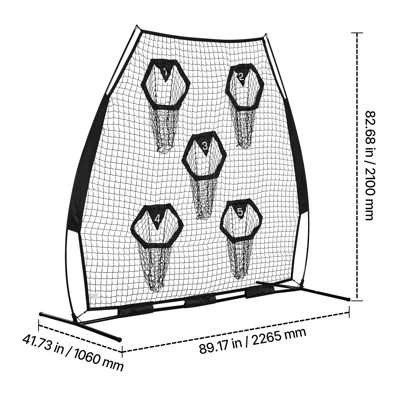 Uimoso 7x7 ft Portable Football Throwing Net for QB Training and Practice, Black