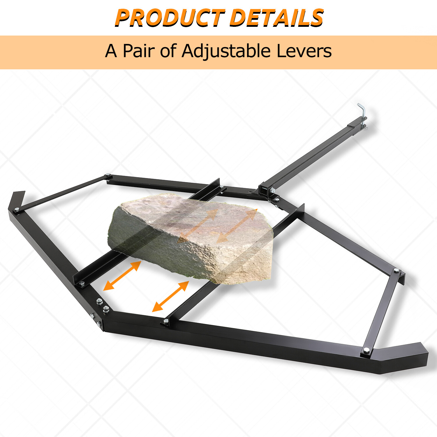 Tow Behind Drag Harrow 72" Width For Garden Lawn Tractor Adjustable Center Bars