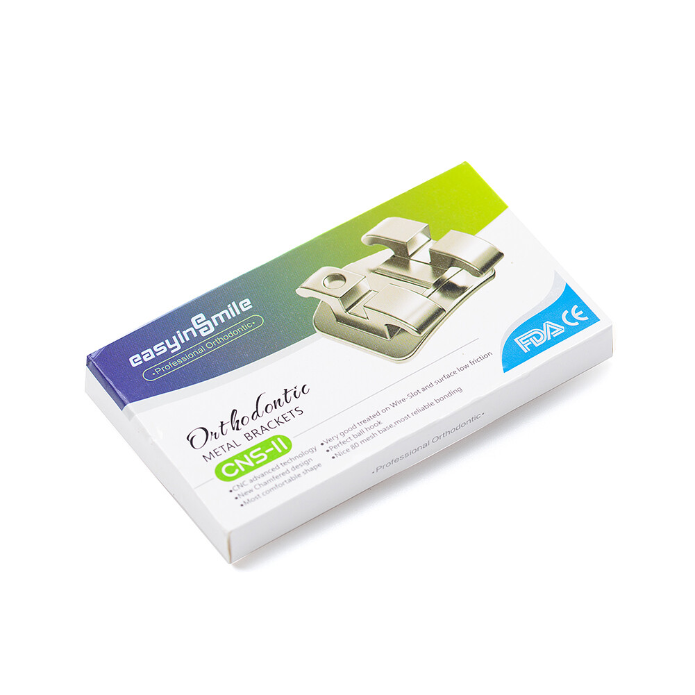 EASYINSMILE Dental Orthodontic Brackets Mini Metal Braces Roth/MBT 022 hook 345