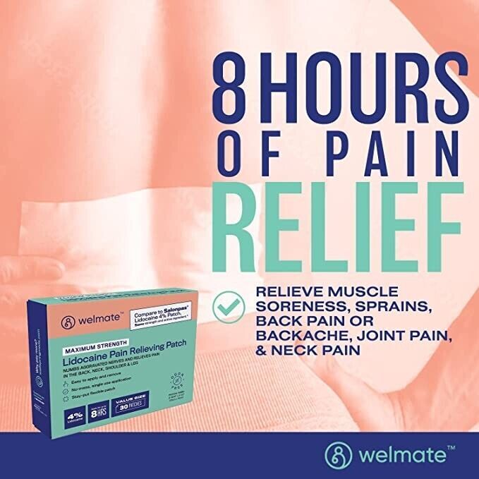 Lidocaine 4% Patch | Maximum Strength Pain Relief 30 Count |