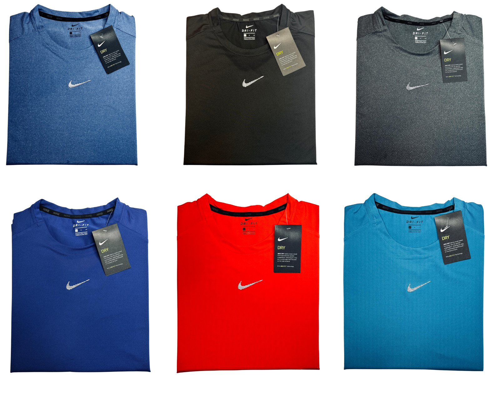 Nike Dri-Fit T-Shirt Athletic for Men Crew Neck Short Sleeve  Work out Tee