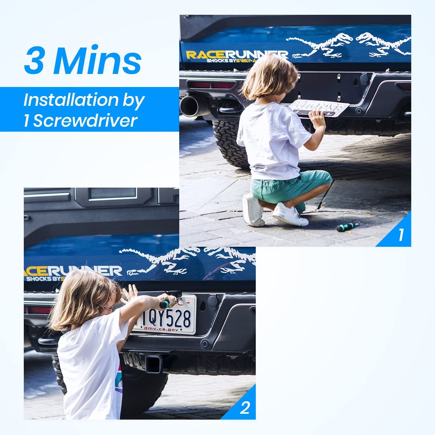 AUTO-VOX Solar Wireless Backup Camera 5'' Monitor + HD Rear View Parking System