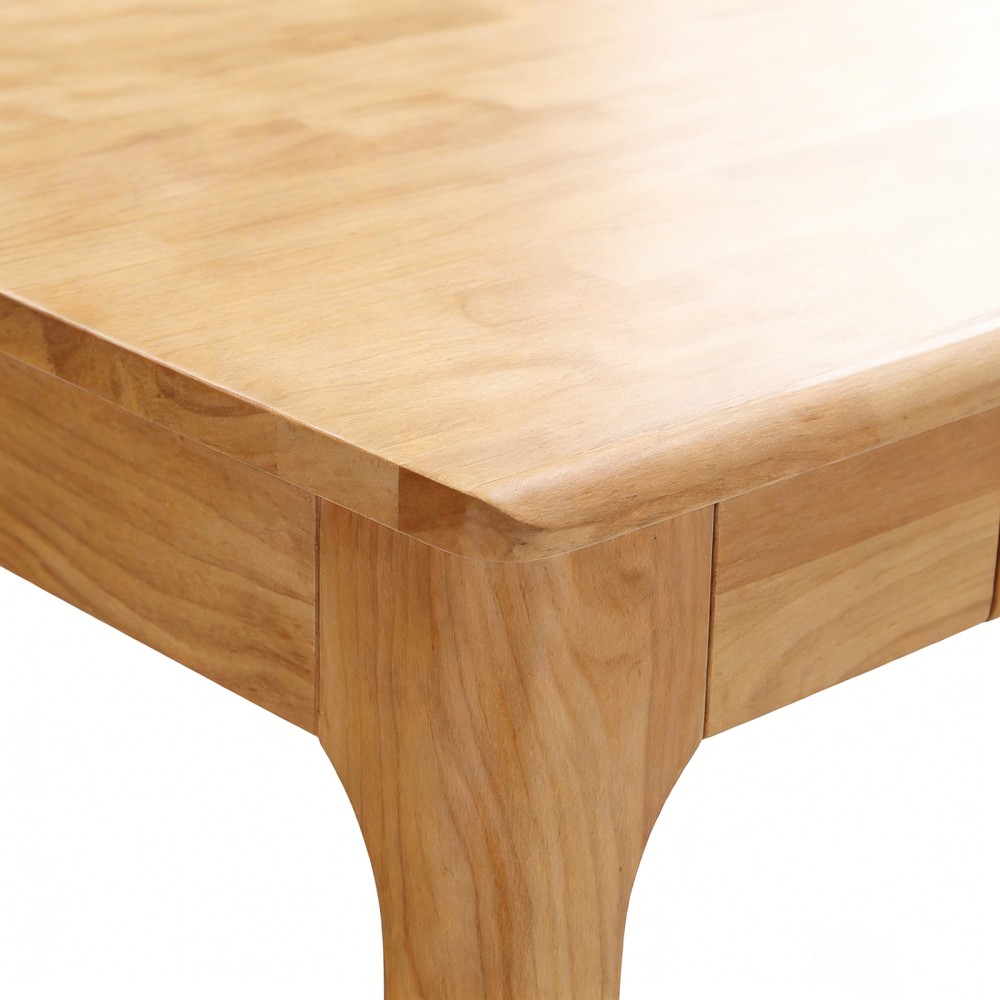 Solid Wood Desk with Drawers, Standing Desk with Smooth Edges, Home Office Desk