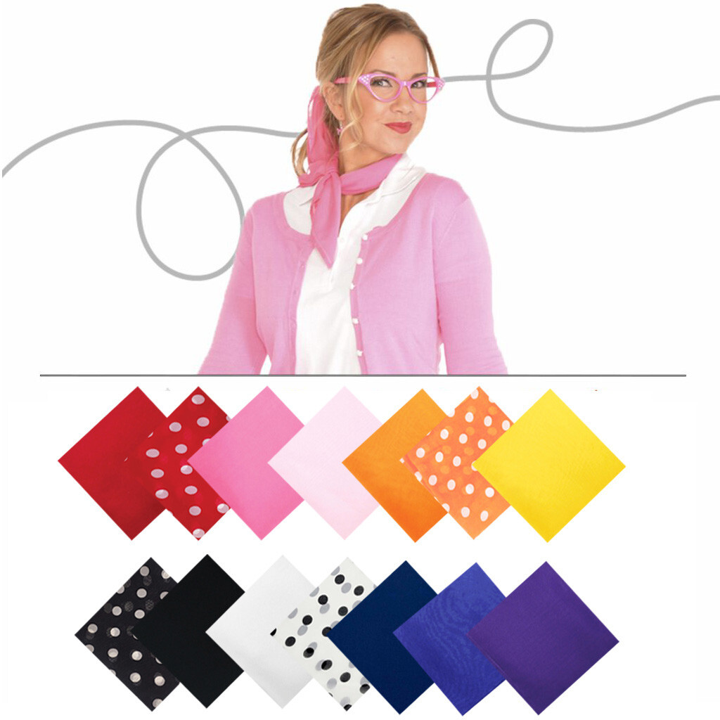 Women Sheer Chiffon Neck Scarf 20 inch and 23 inch Vintage Style Accessory 50's