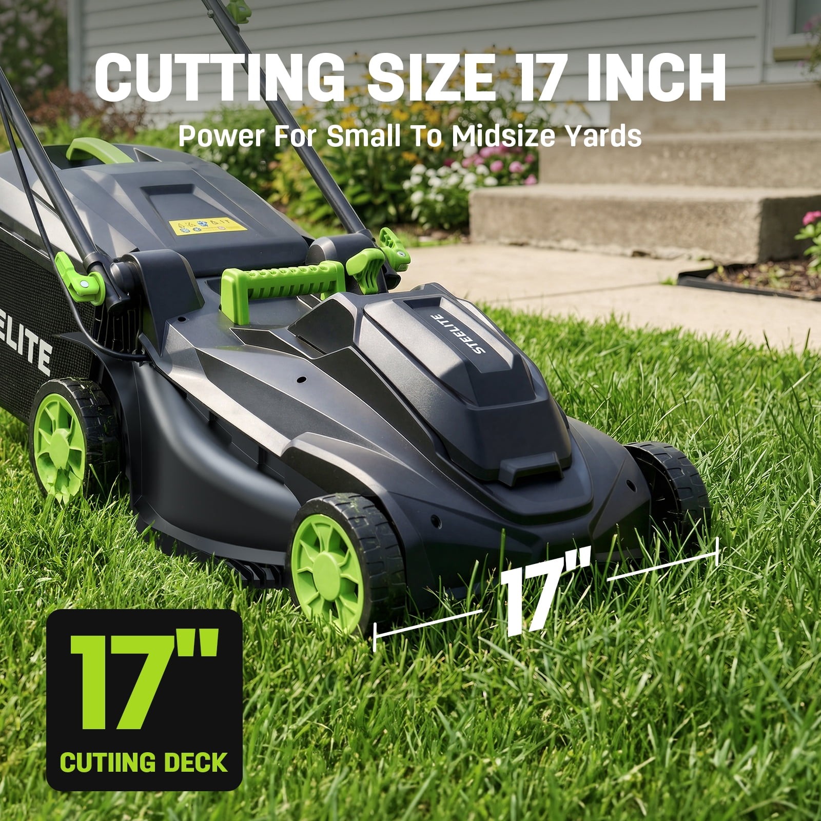 Steelite 42V (2x21V) 17 Inch Cordless Lawn Mower with 2x4.0 Ah Battery & Charger