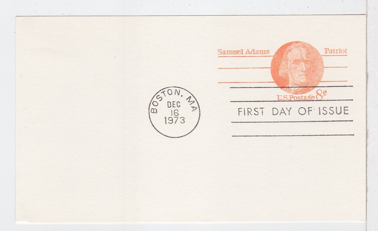 TurtlesTradingPost- Samuel Adams -1973 FDC #UX66