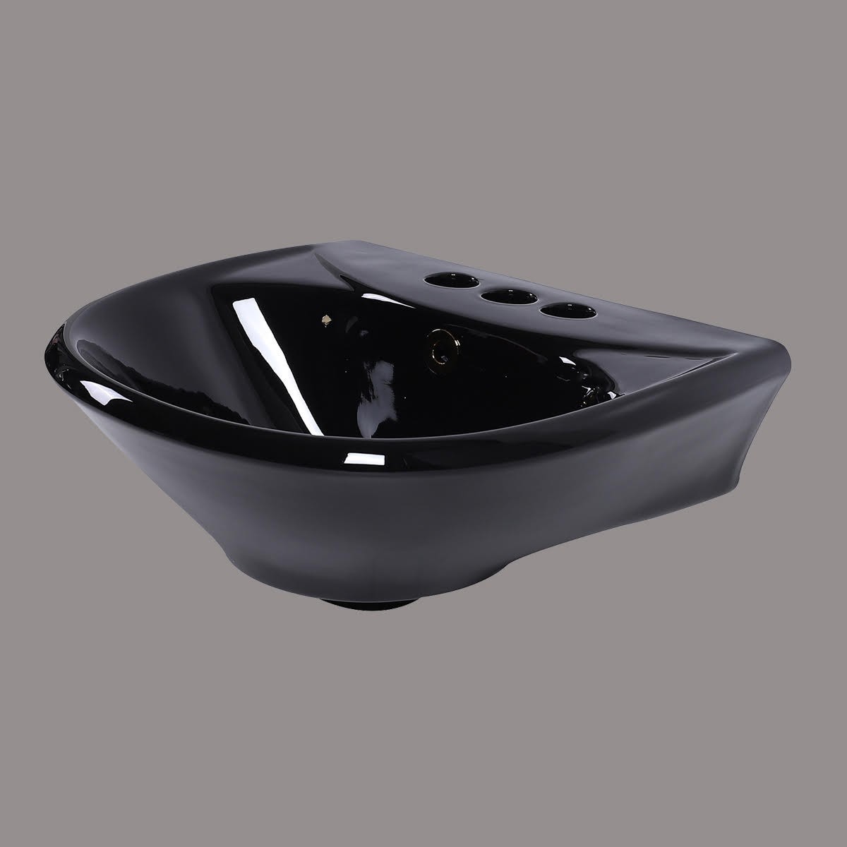 Renovators Supply Black Bathroom Pedestal Sink 4" Centers with Overflow