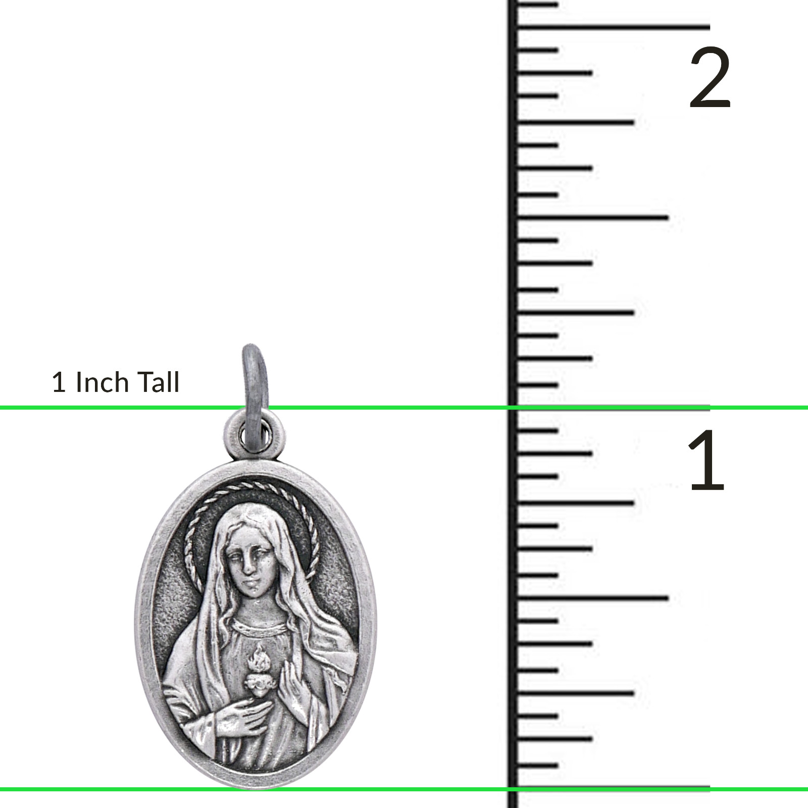 100 Sacred and Immaculate Heart Twin Hearts Bulk Silver-Plated Medals — Italy