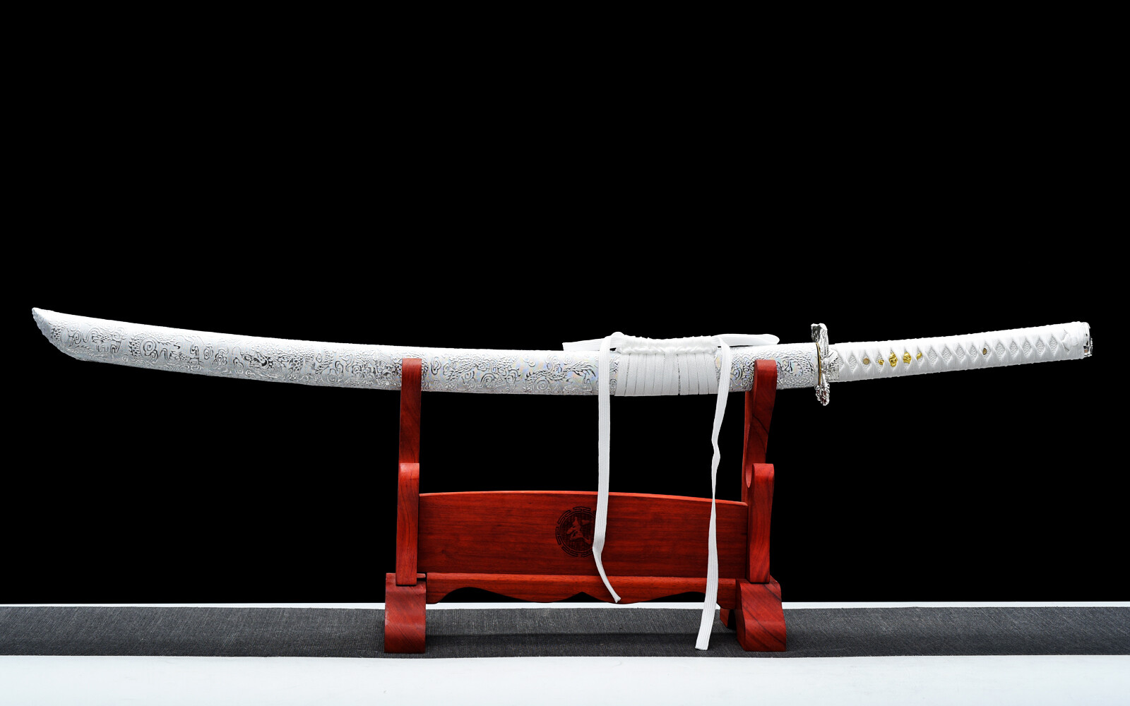 Blue White Full Tang Japanese Sword 1095Carbon Steel Battle Ready Samurai Katana