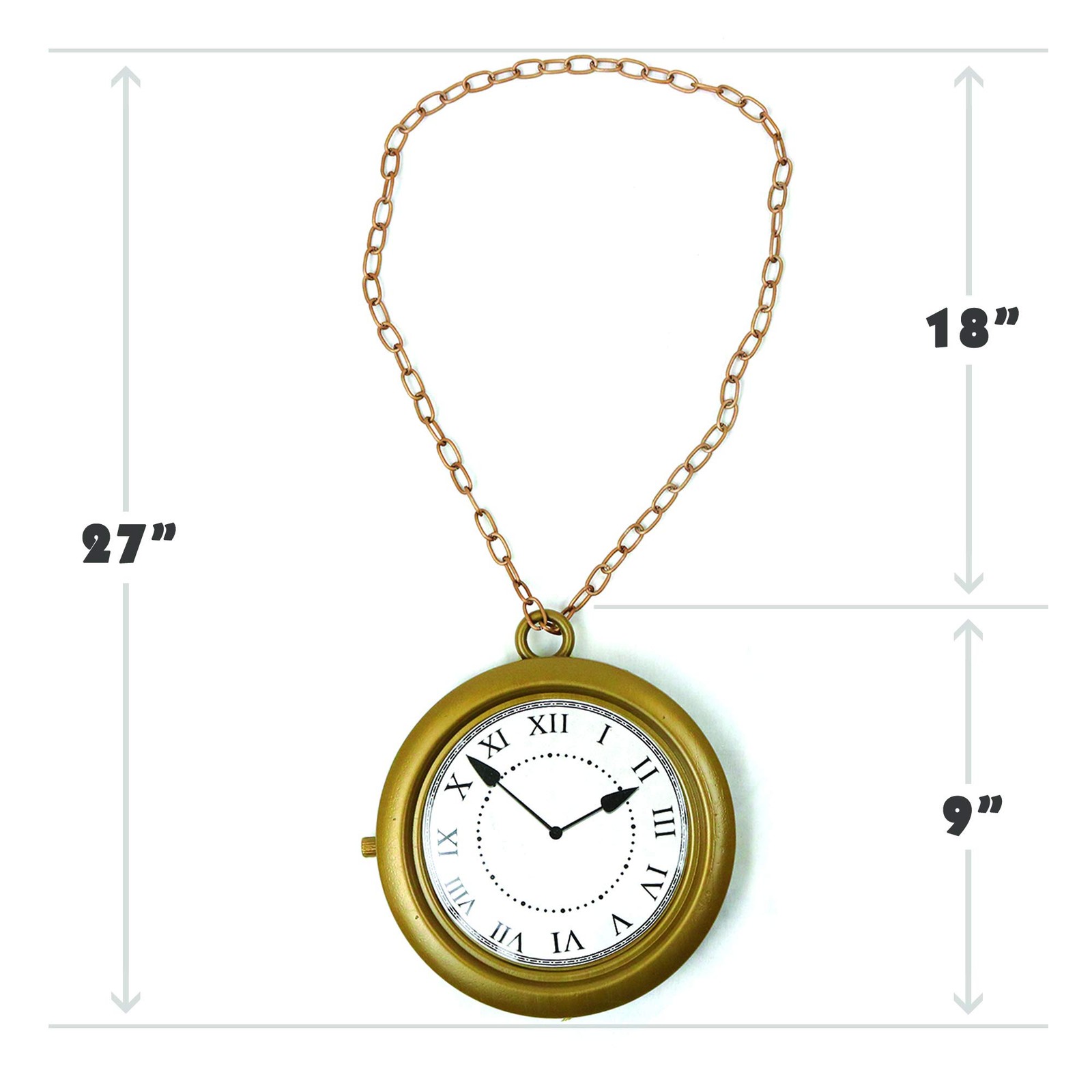 Flavor Flav Inspired Jumbo Clock Necklace - Hangs 8 Inches with 35-Inch Chain
